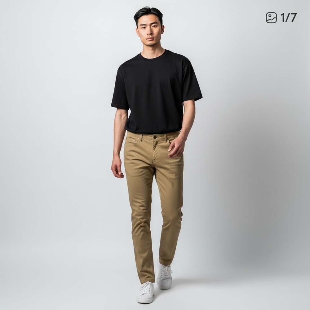 Zara Men’s Slim Khaki Jean Style Pant. Tan Size 36 x 29 #1456